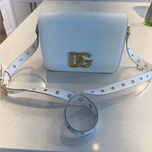 Dolce & Gabbana White Crossbody Bag with Iconic Logo